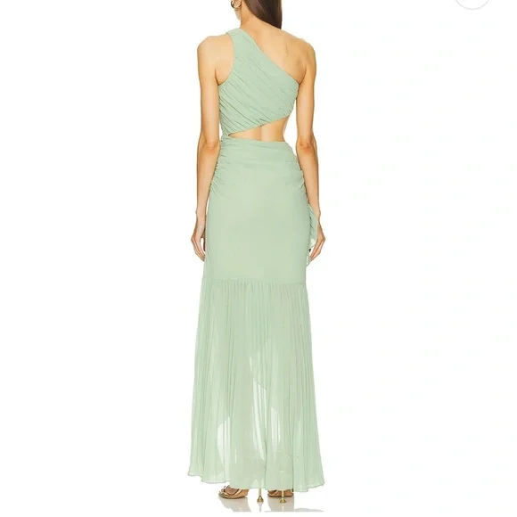 Michael Costello High Low dress in Light Green - Picture 2 of 4